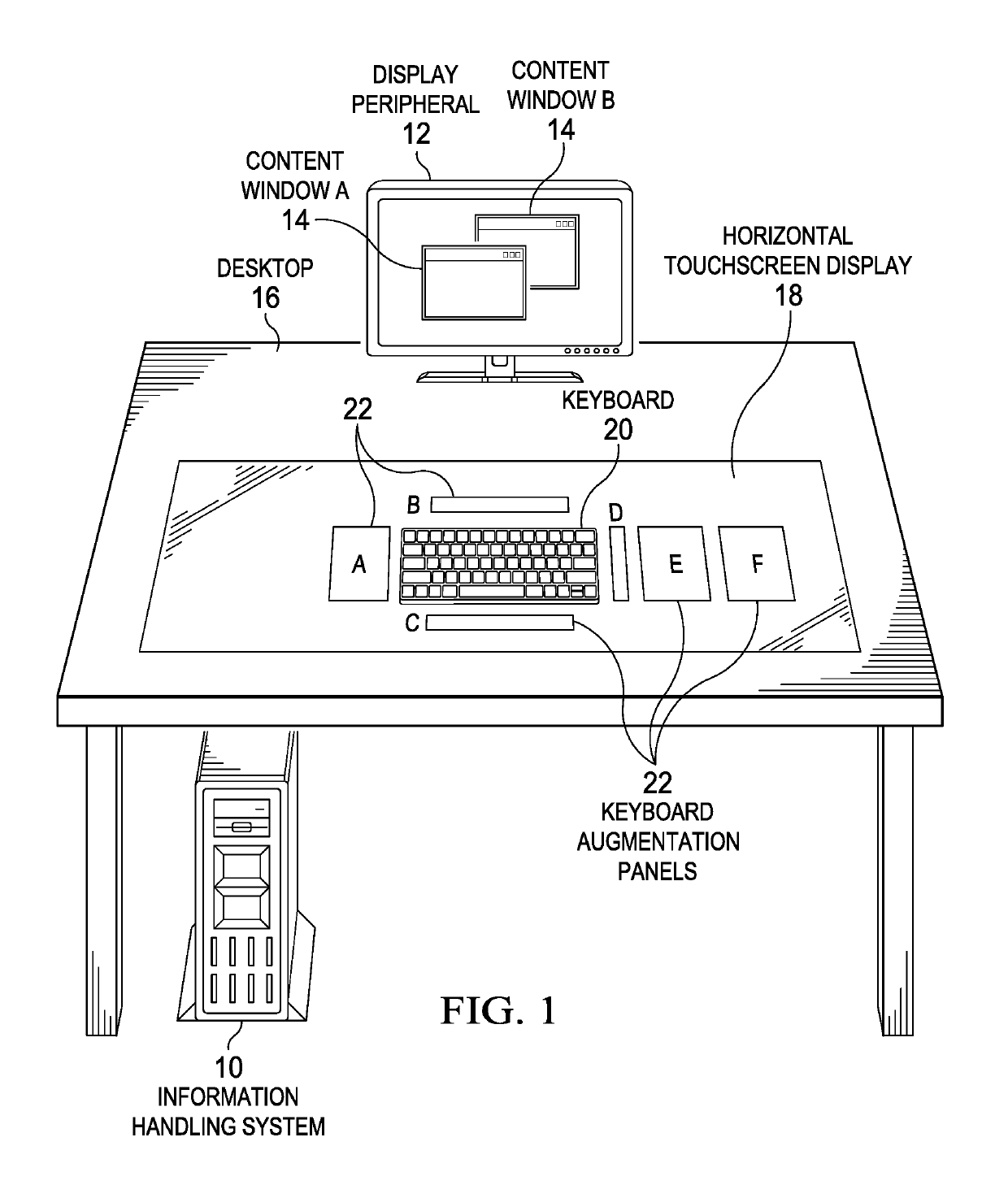 Information handling system multi-handed hybrid interface devices