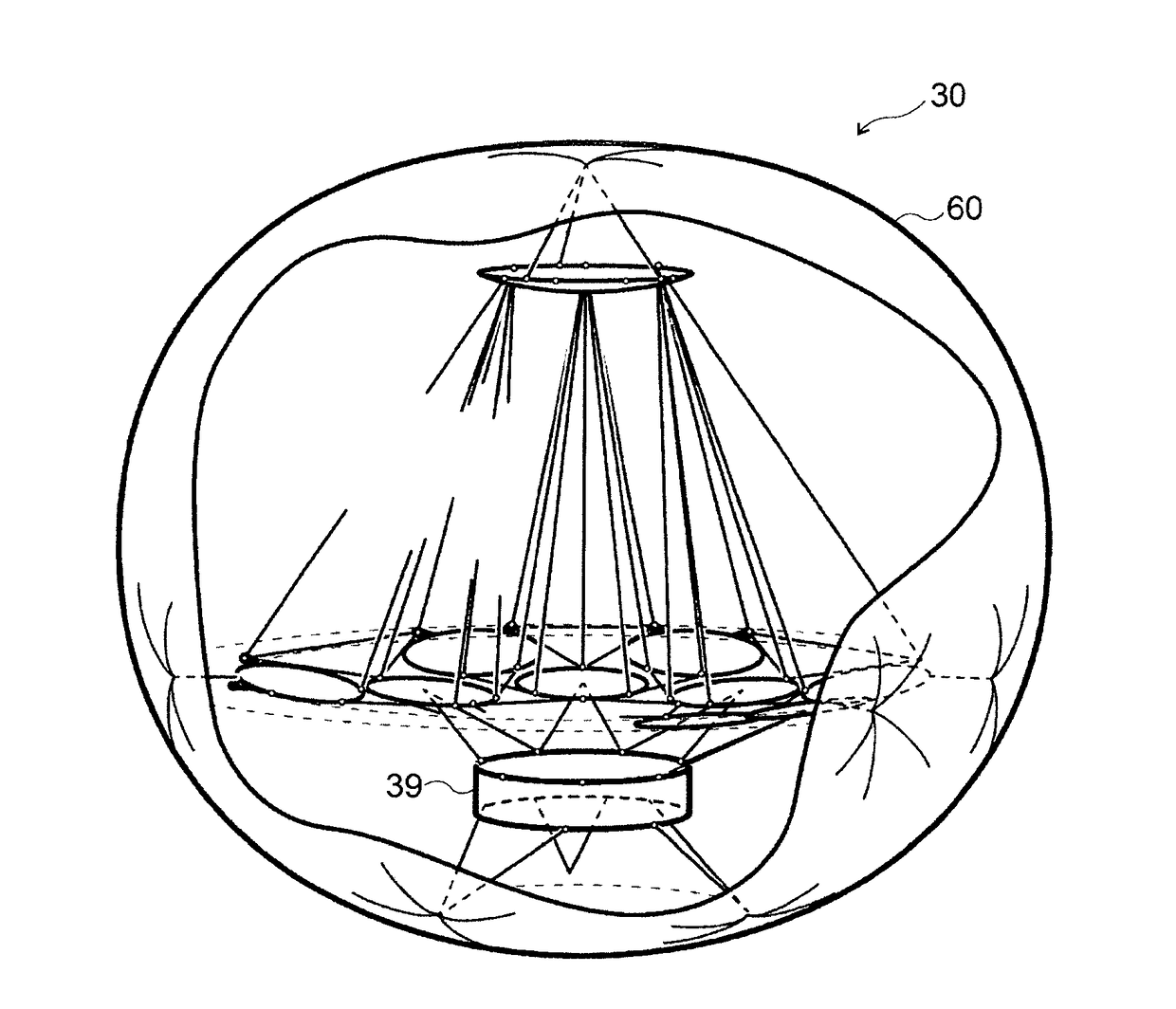 Tension Structure For The Spatial Positioning Of Functional Elements