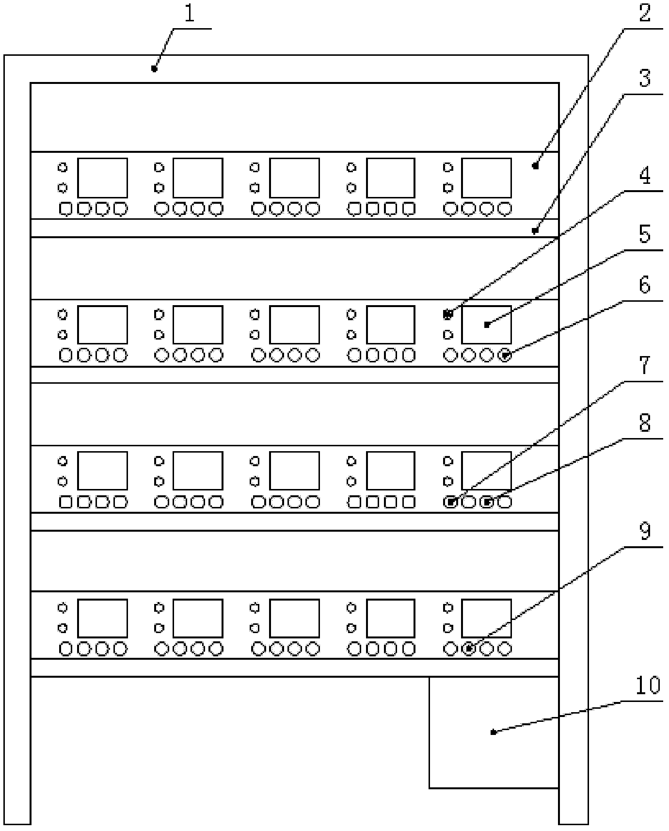 Test stand for aging of ECU utilized by ABS of vehicle