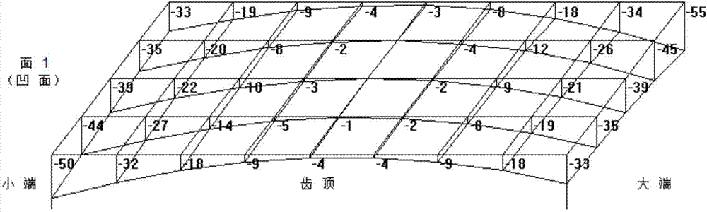 Spiral bevel gear tooth surface curvature interference detection method