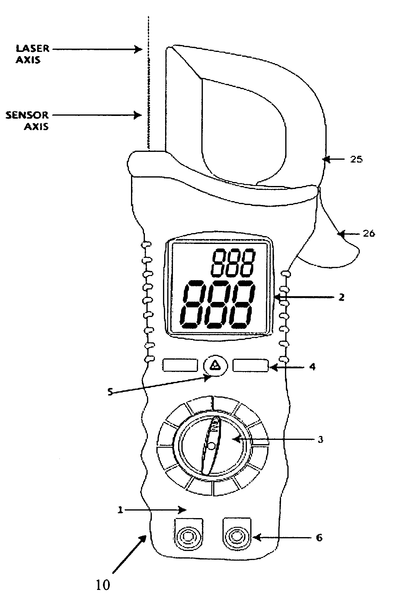 Instrument for non-contact infrared temperature measurement having current clamp meter functions