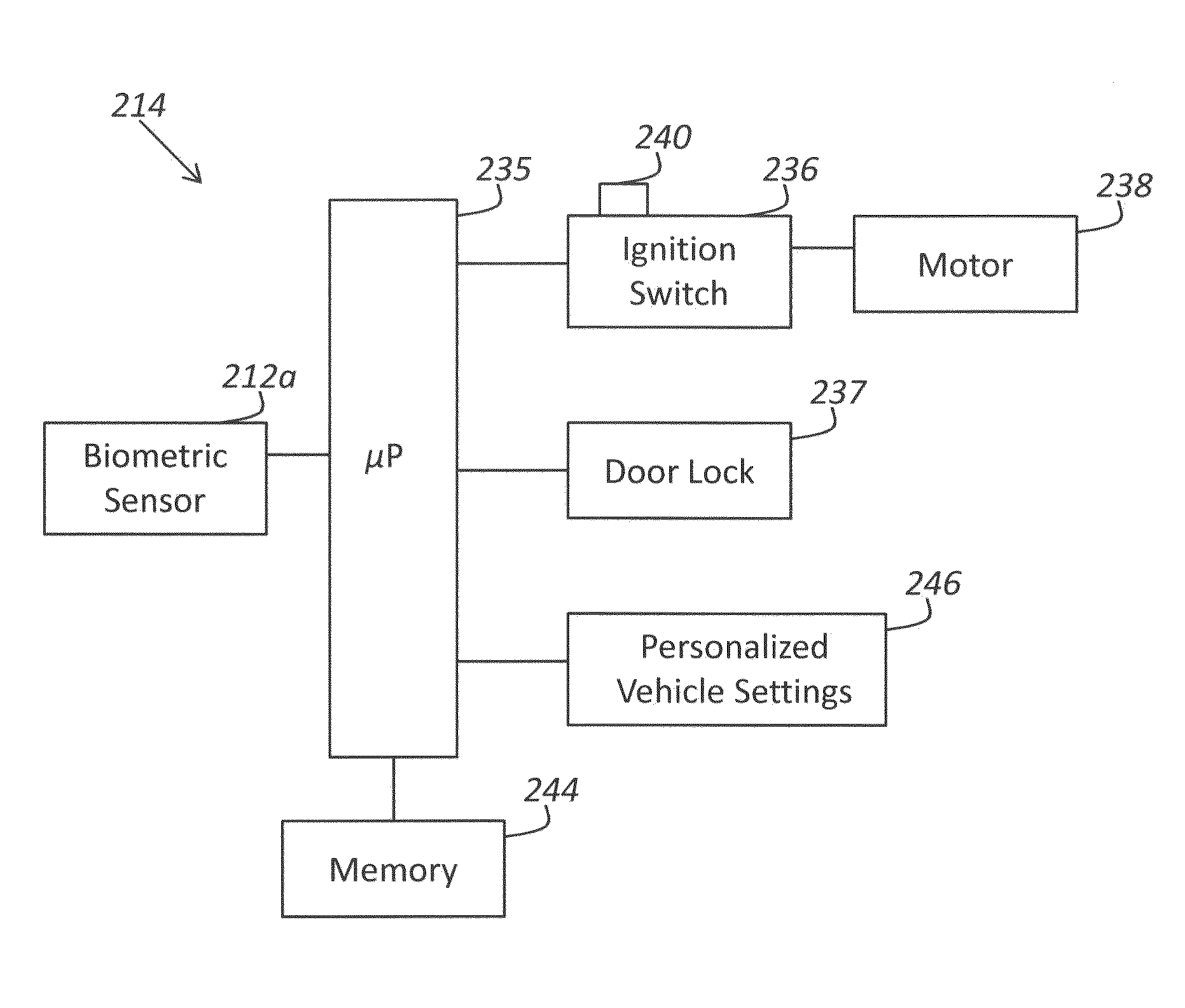 RF biometric ignition control system