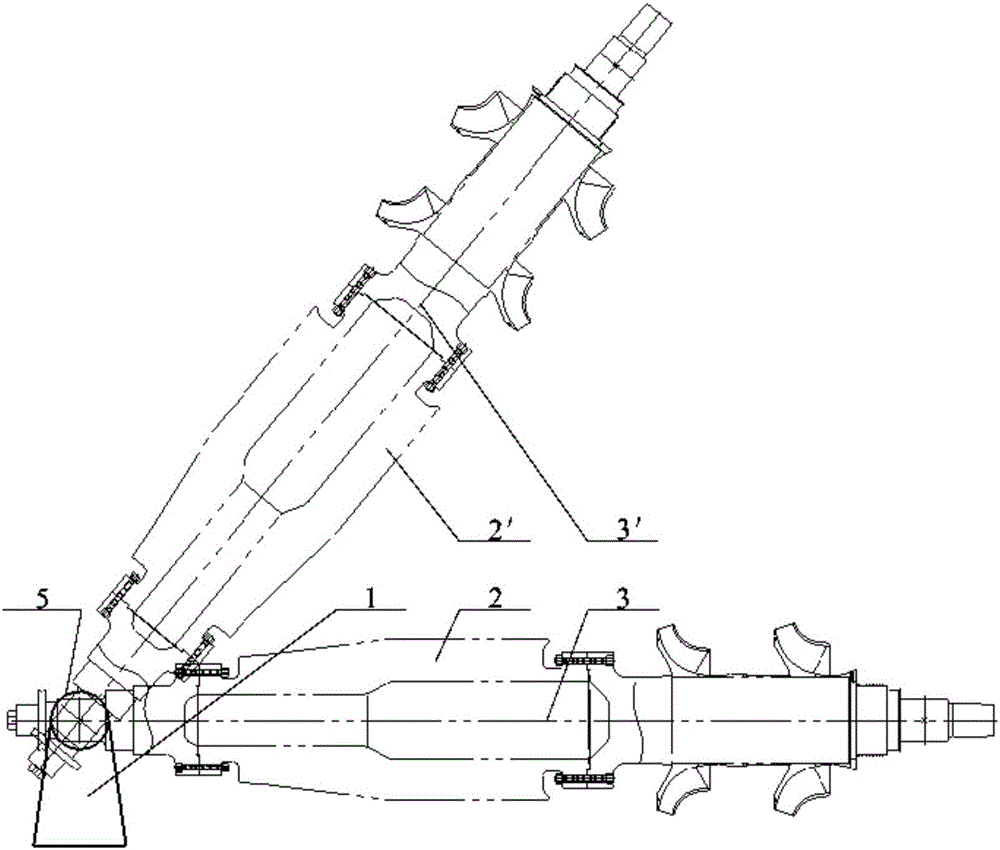 Vertical assembly device for single-side-fixed convolute ultra-large centrifugal compressor impeller