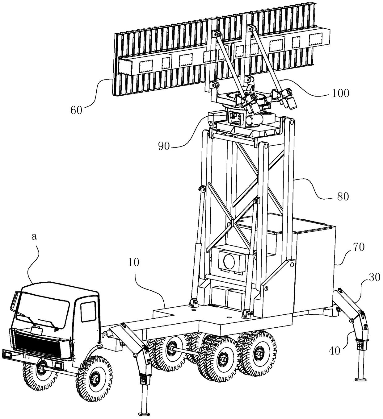 Mobile large air traffic secondary radar