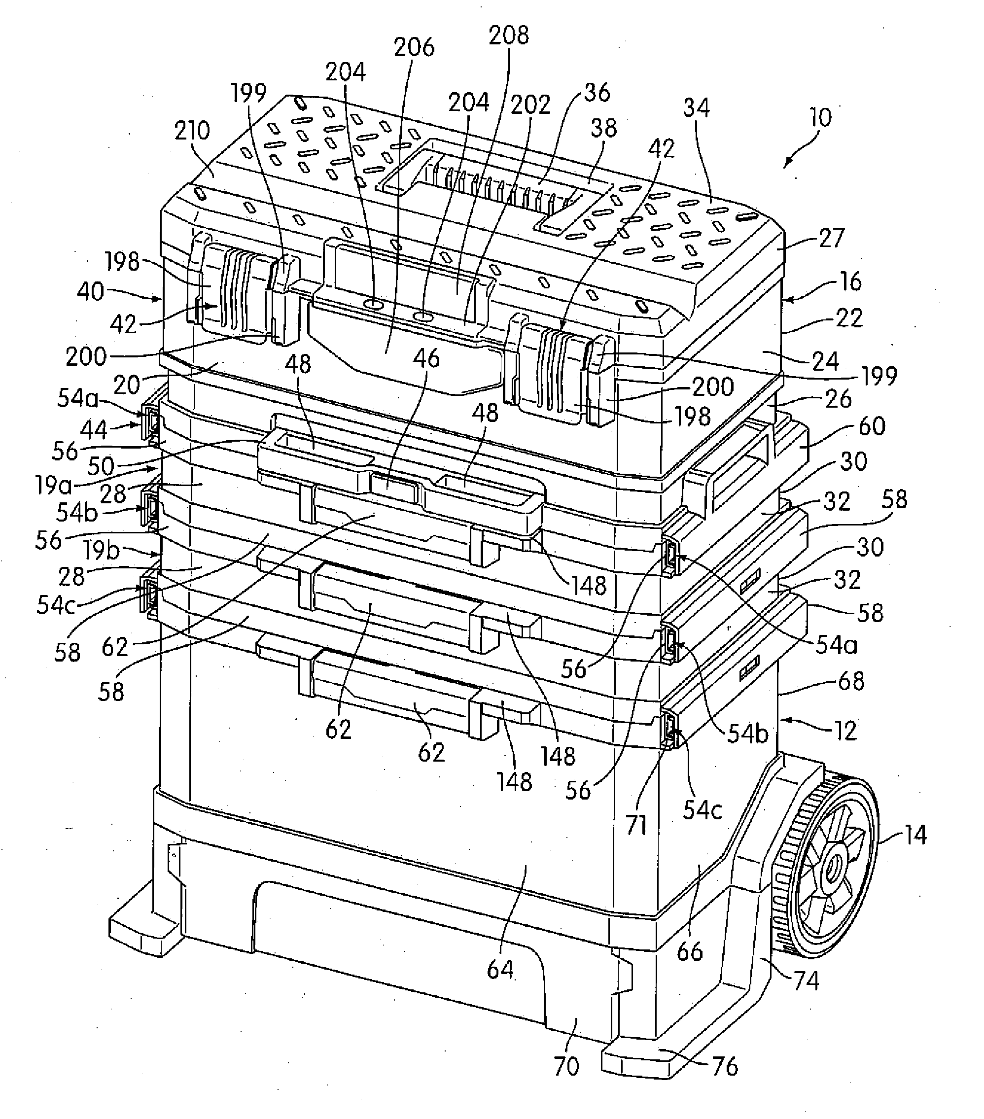 Rolling container assembly with mount structure