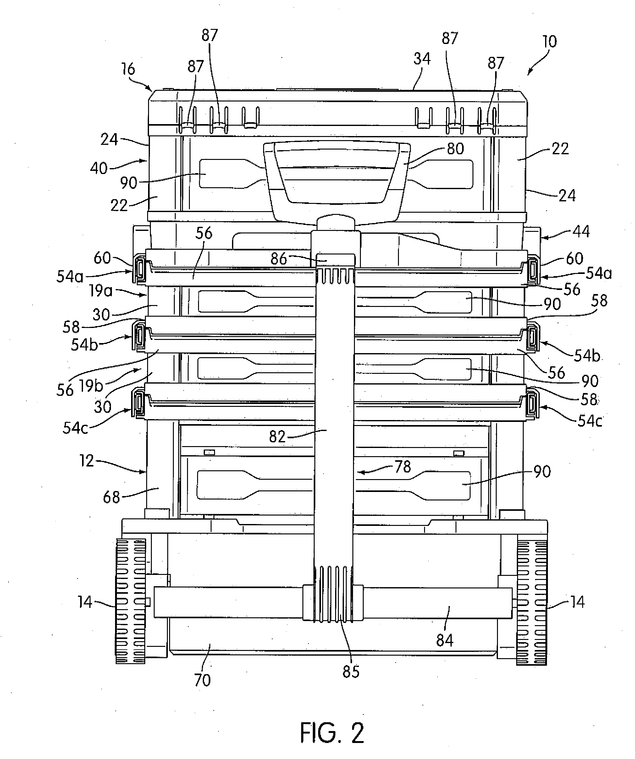 Rolling container assembly with mount structure