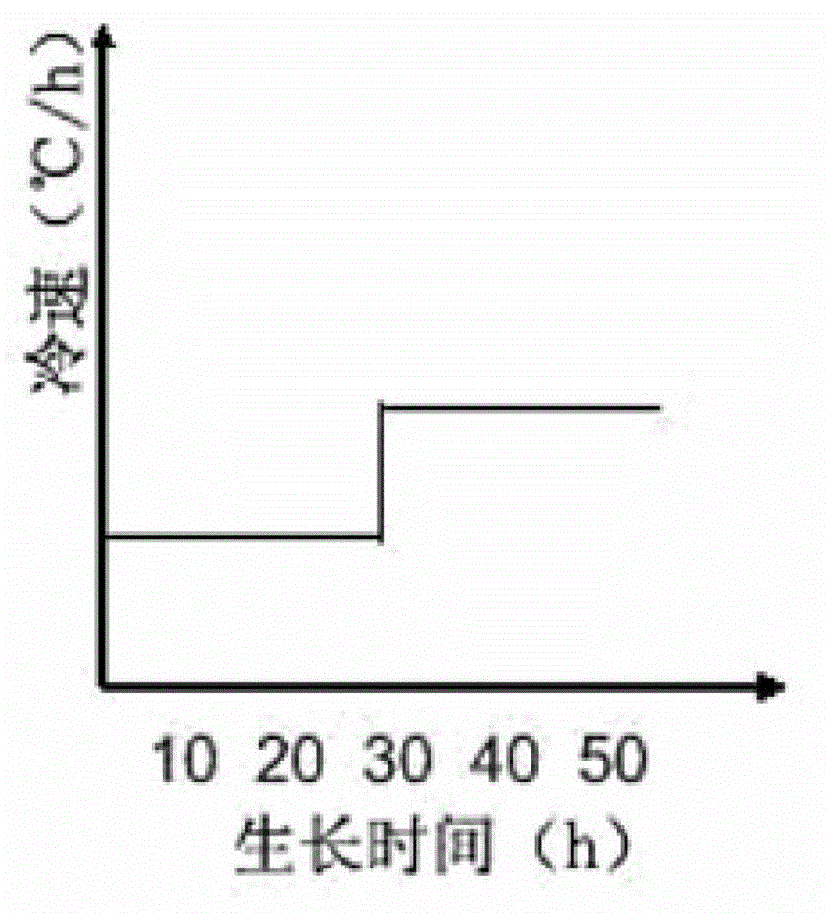 Method for quickly growing REBCO high-temperature superconducting block by stepped slow cooling acceleration