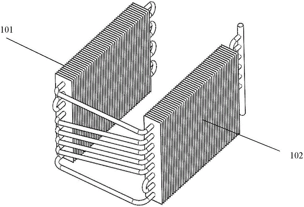 U-shaped heat pipe array device and air conditioning system with the same