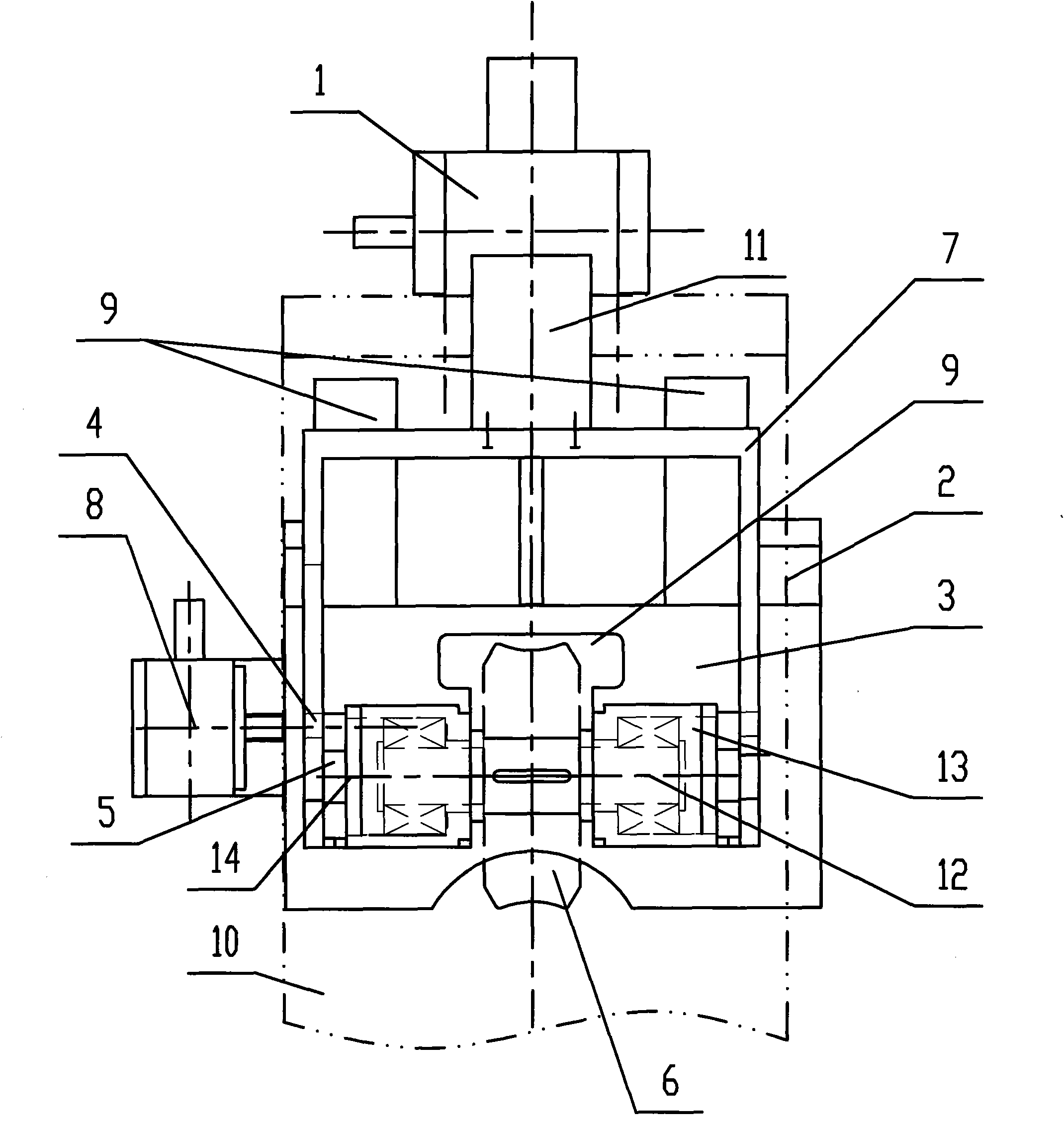 Rapid roller changing device for upper roller on welding and rolling machine