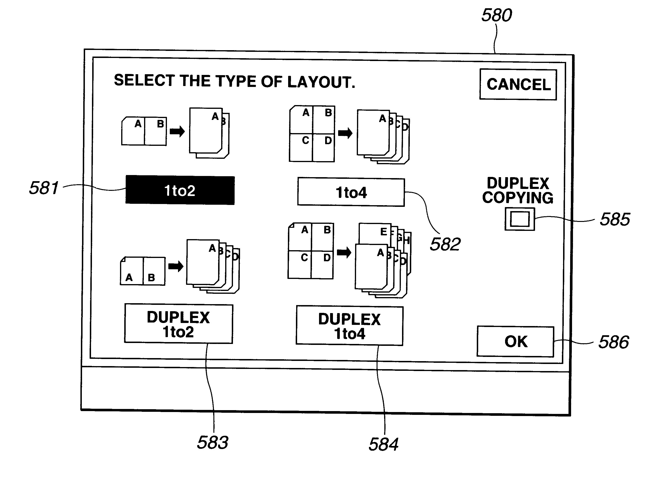 Image forming apparatus having a 1 to N mode of dividing an original into a plurality of regions