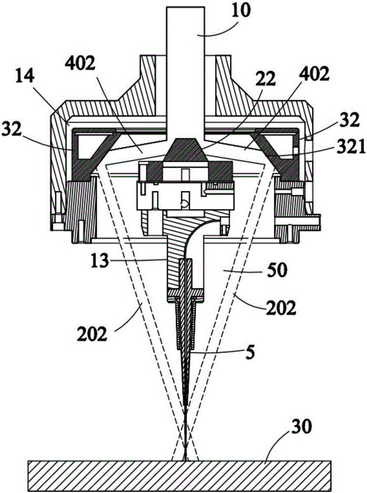 Laser multi-beam feeding cladding and preheating device