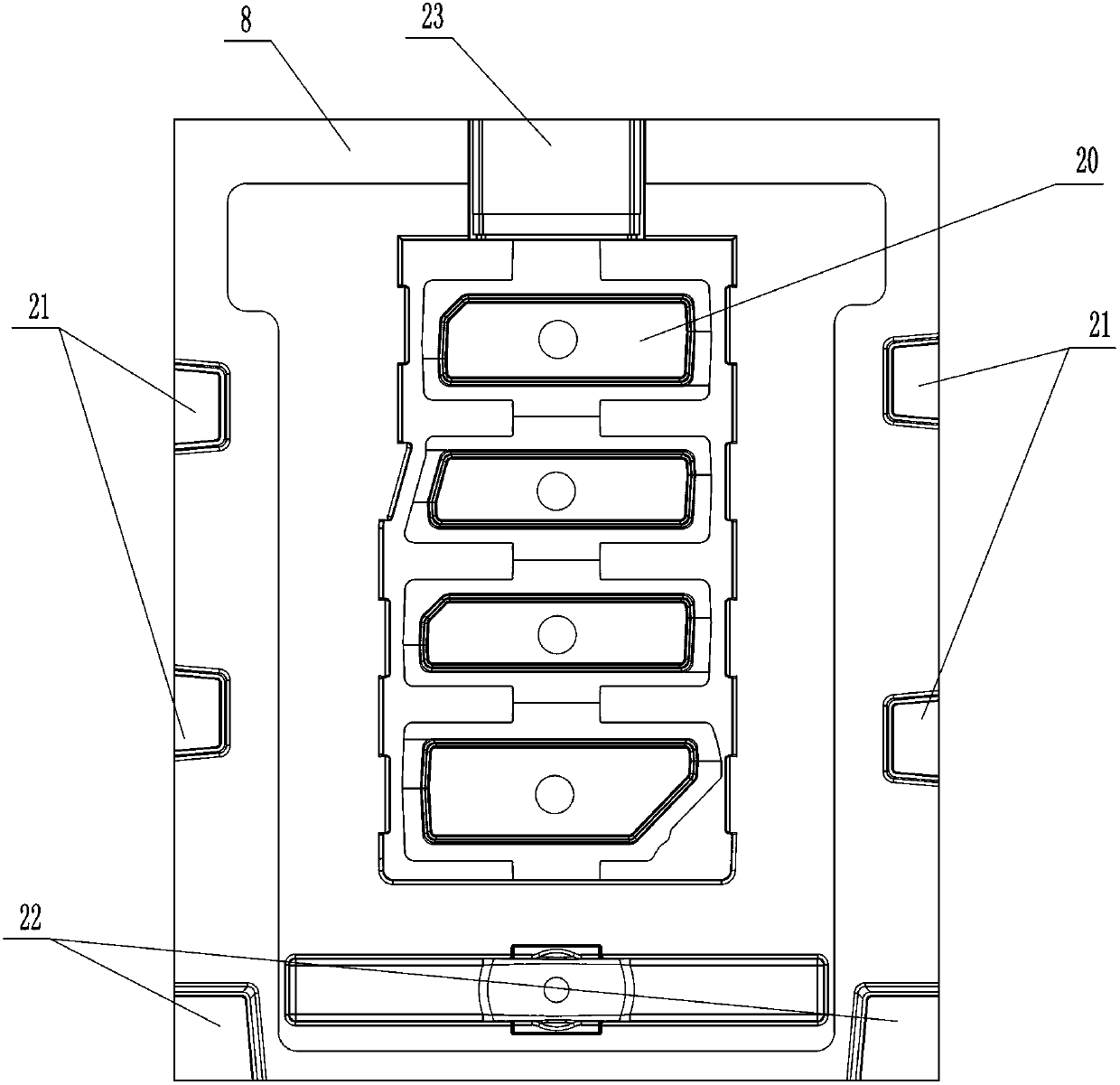 V8 type gray cast iron cylinder body casting pouring method