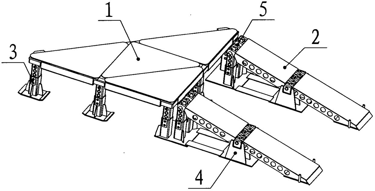 Manual rapid construction railway transport armored vehicle unloading temporary platform