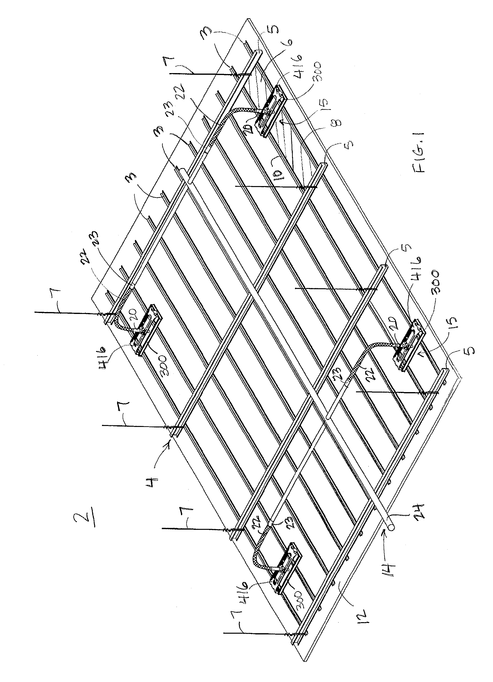 Hat channel adaptor for sprinkler support assembly