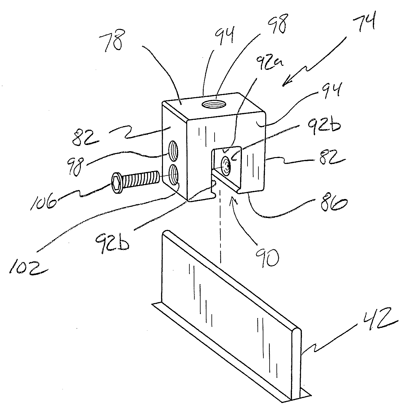 Adjustable mounting assembly for standing seam panels