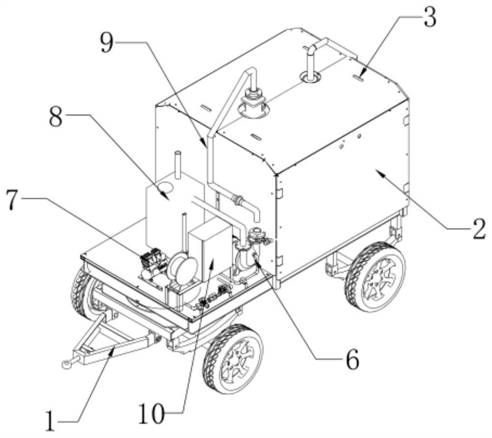 Special tank-containing dredging vehicle for hot-dip galvanizing