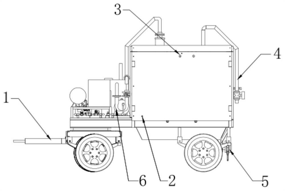 Special tank-containing dredging vehicle for hot-dip galvanizing