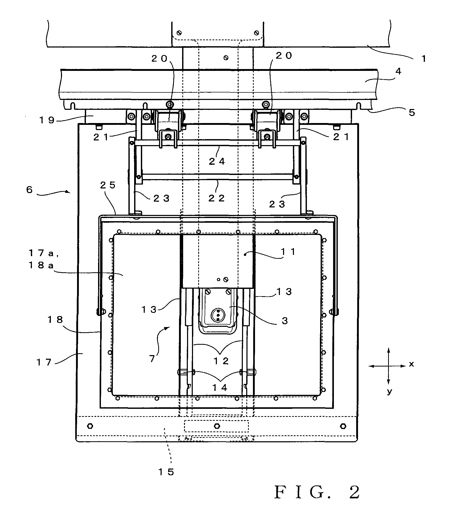 Embroidery frame support device