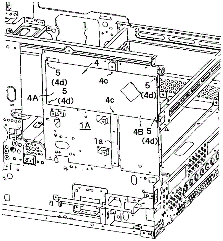 Shielding structure of electronic equipment