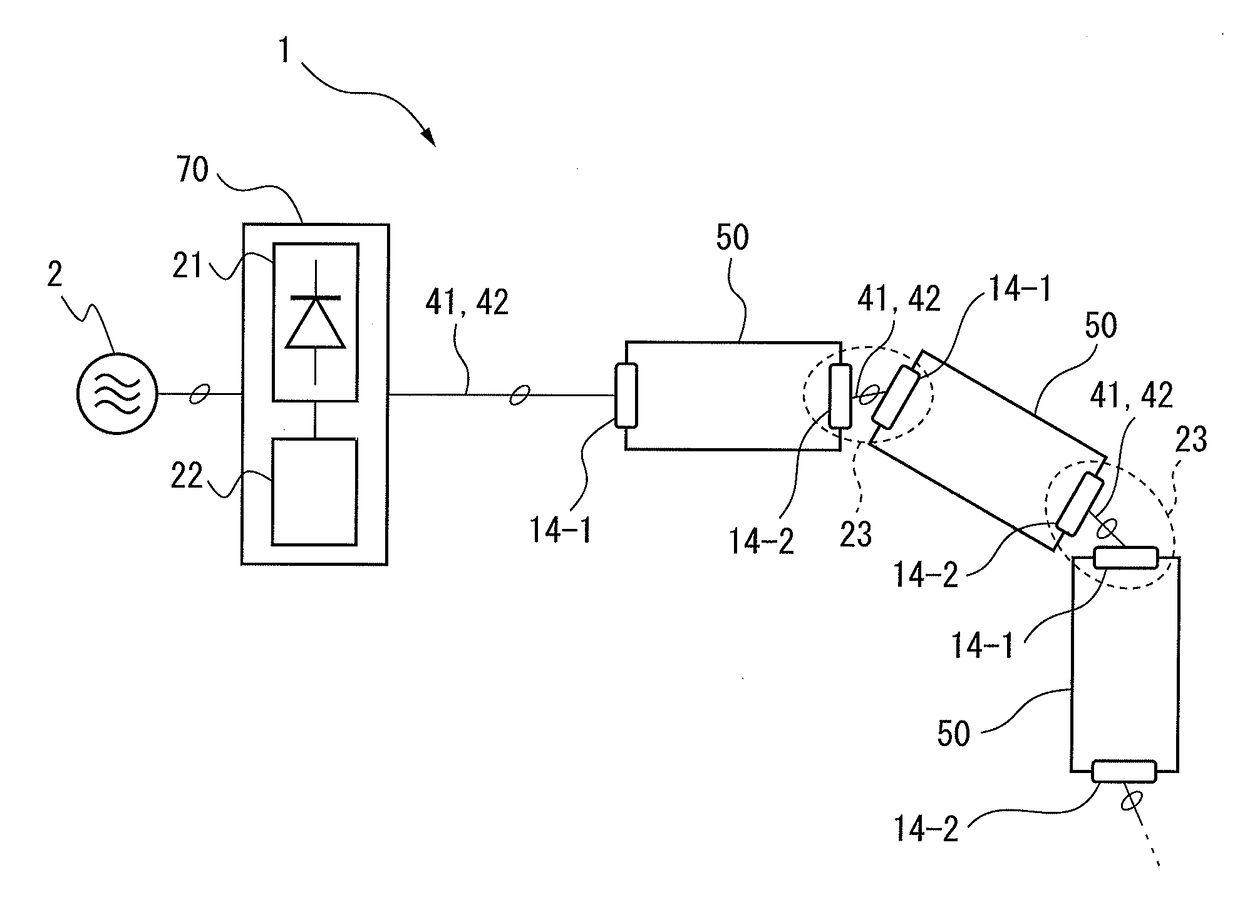 Robot with daisy-chainable robot arm