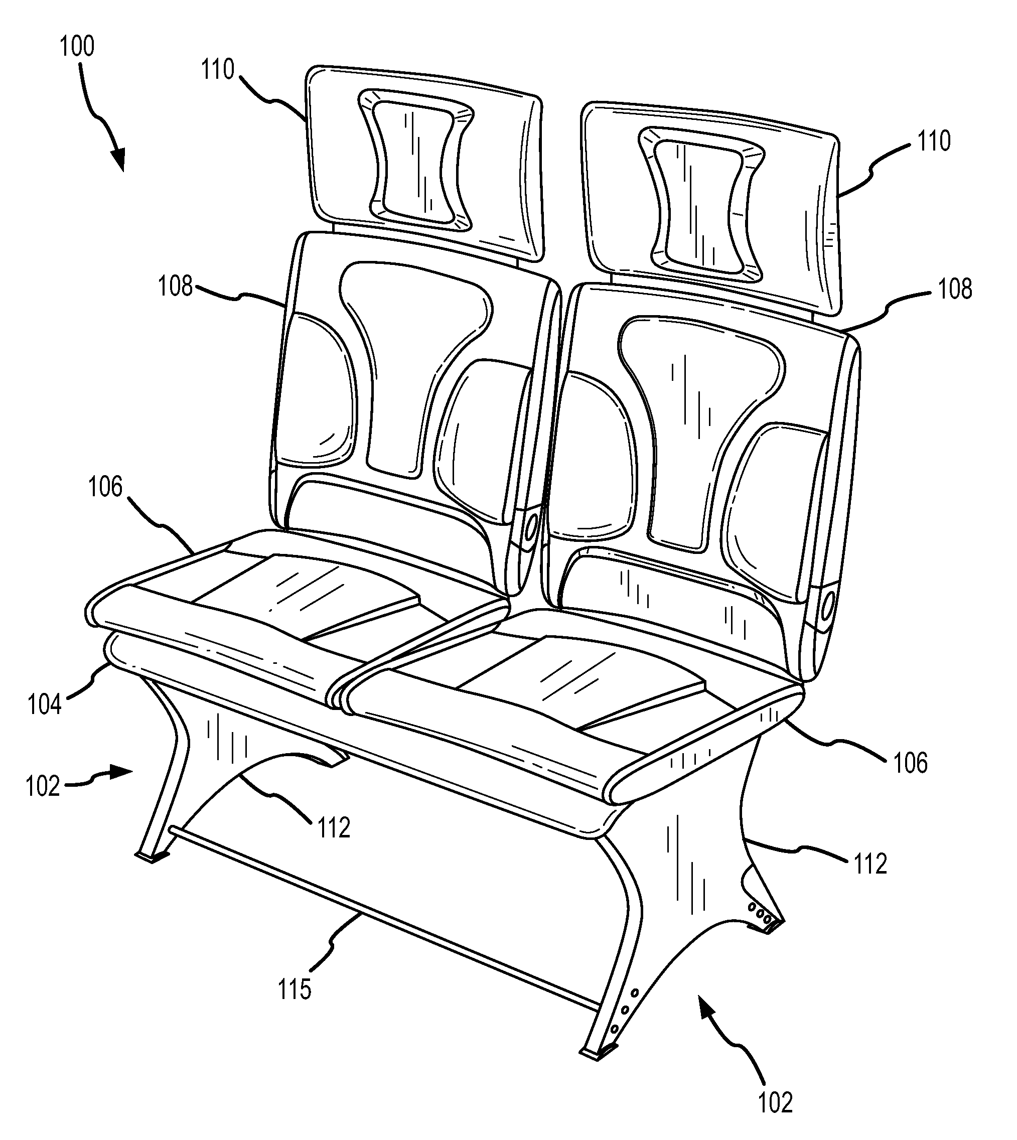 Lightweight aircraft passenger seat with composite construction