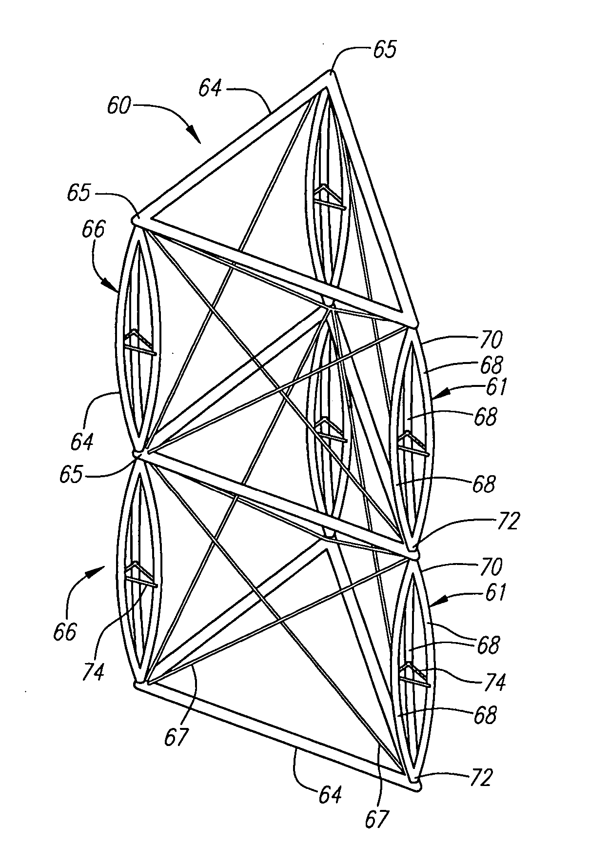 Deployable truss having second order augmentation