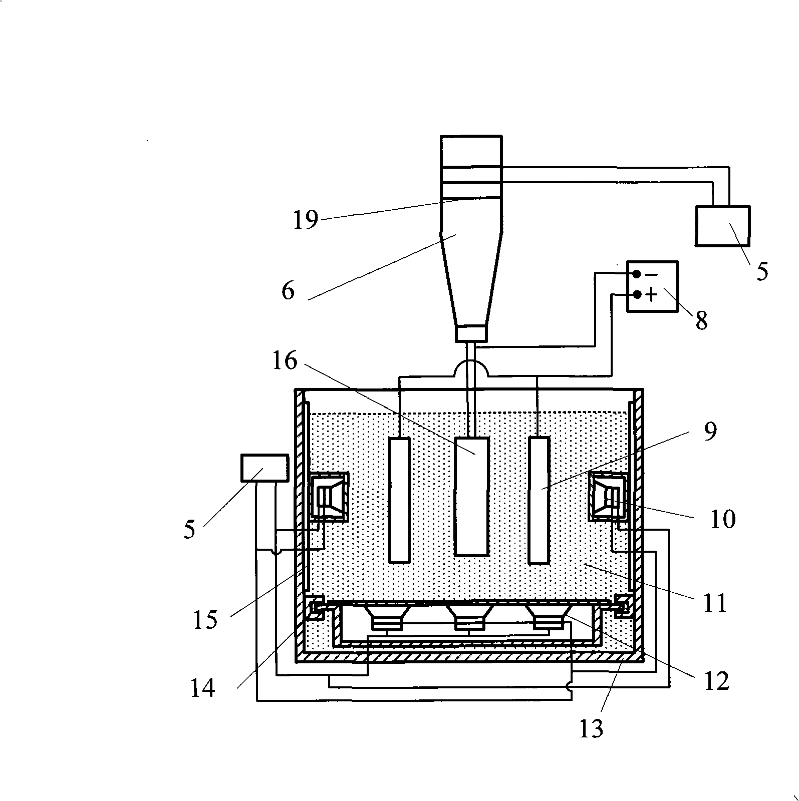 Electroforming composite processing apparatus and electroforming tank used by the apparatus