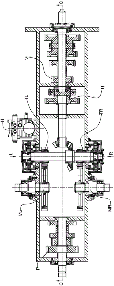 Proportional steering type speed changer used for caterpillar band equipment