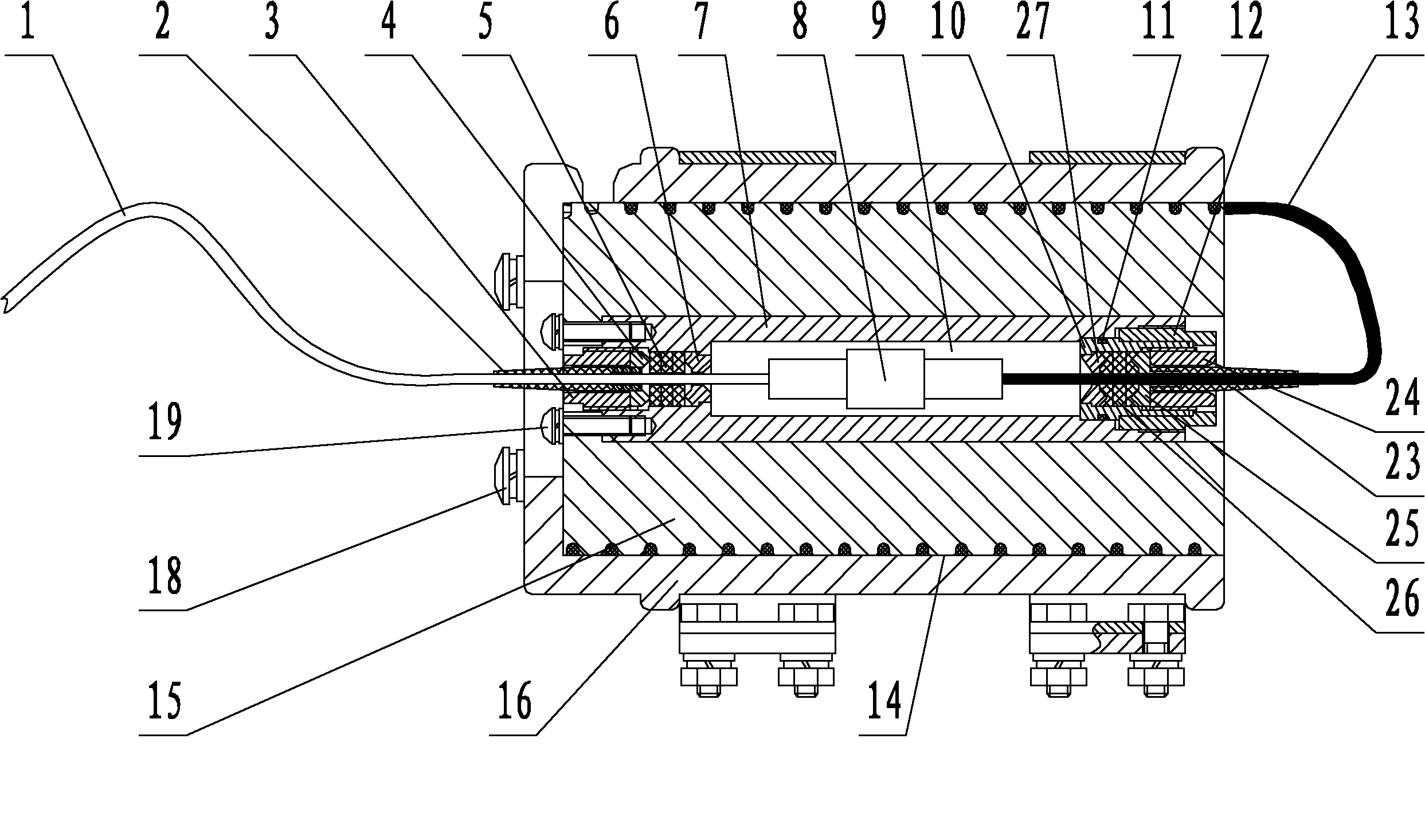 Underwater robot optical micro-cable spiral winding device capable of bearing tension