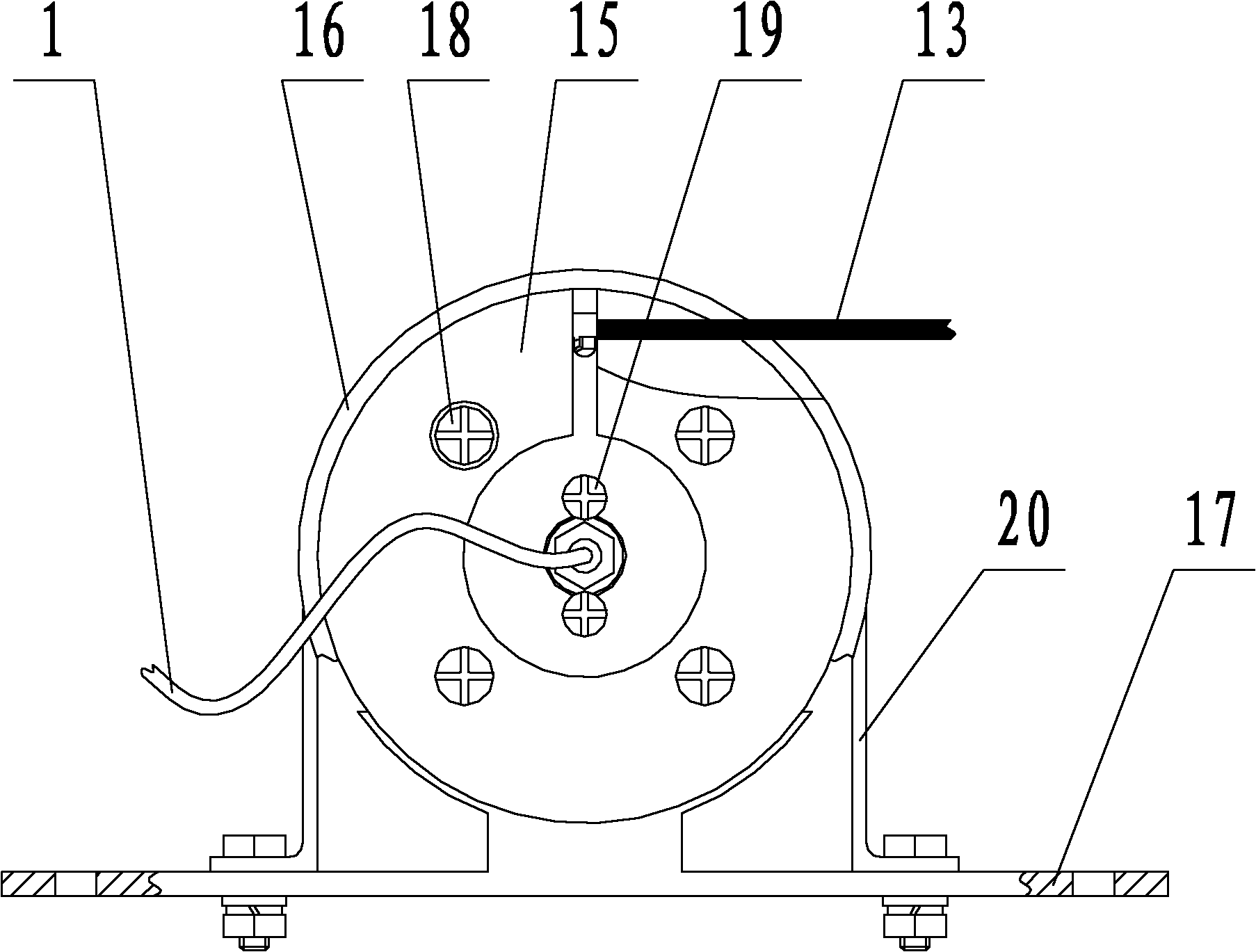 Underwater robot optical micro-cable spiral winding device capable of bearing tension