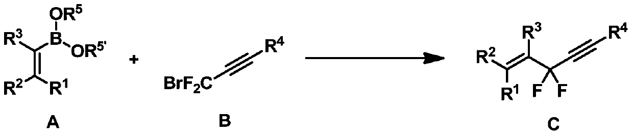 Difluoropropargyl-containing compound, preparation method and application