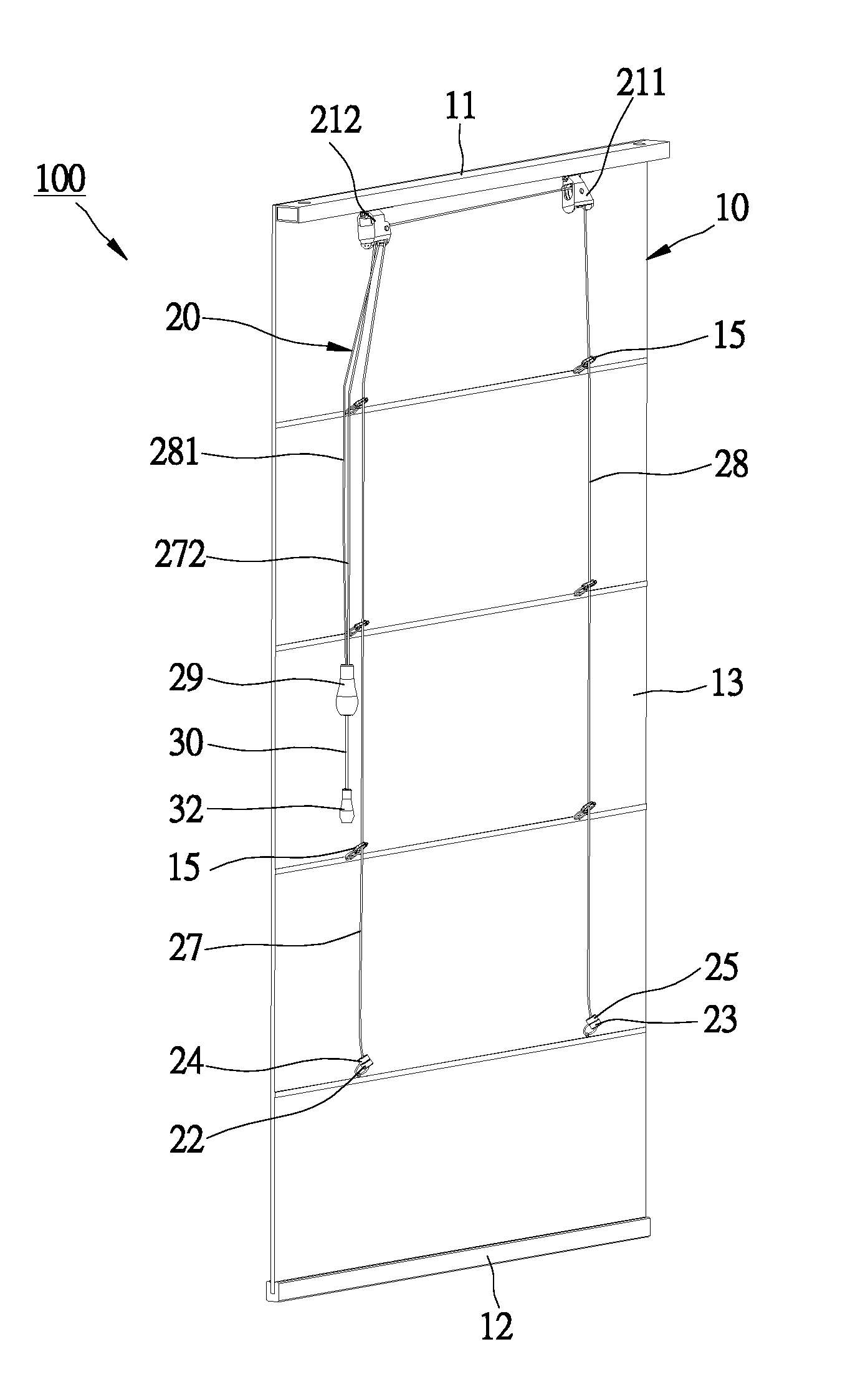 Cord operated roman shade