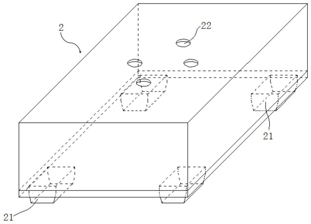 Forming die of cross beam prefabricated part and mounting and using method thereof