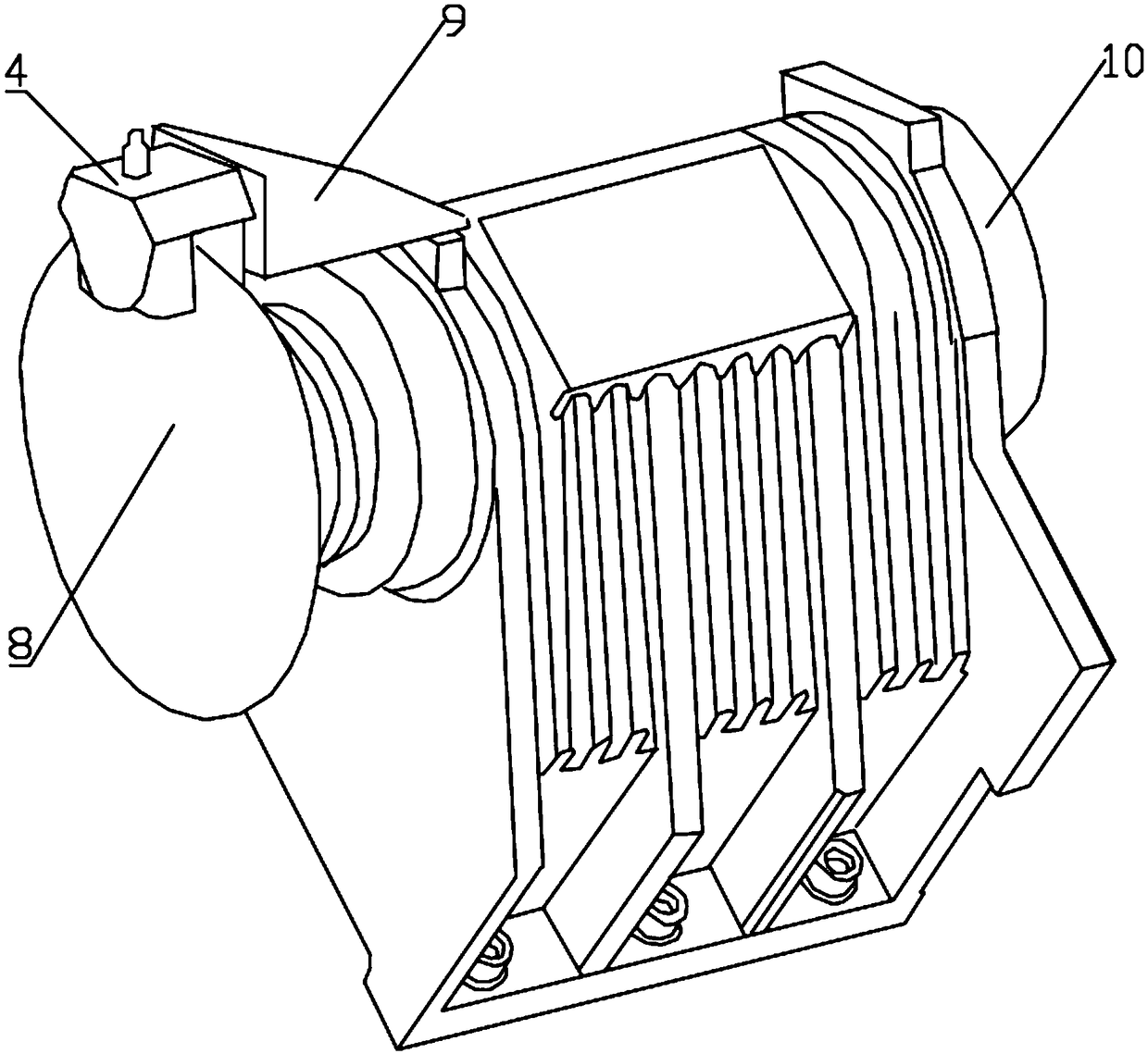 Adjustable damping type Cs axis continuous machining stabilizing device