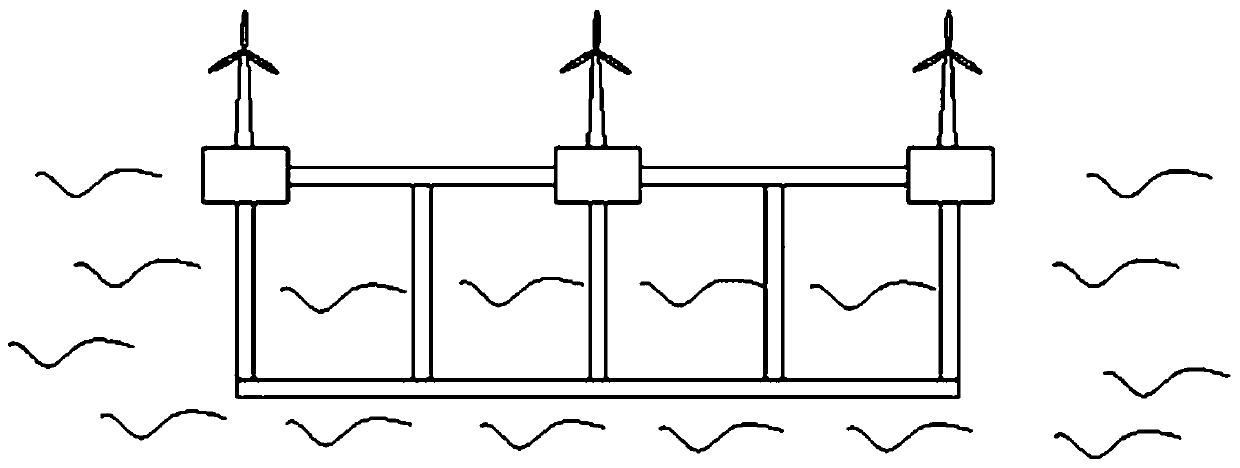 Offshore cluster floating type wind and power comprehensive utilization platform