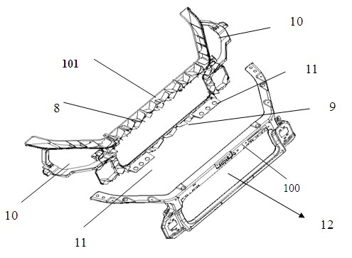 Front-end module carrying frame of car