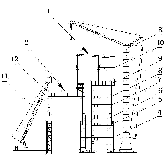 Method for two-way hoisting construction of converter tower steel structure