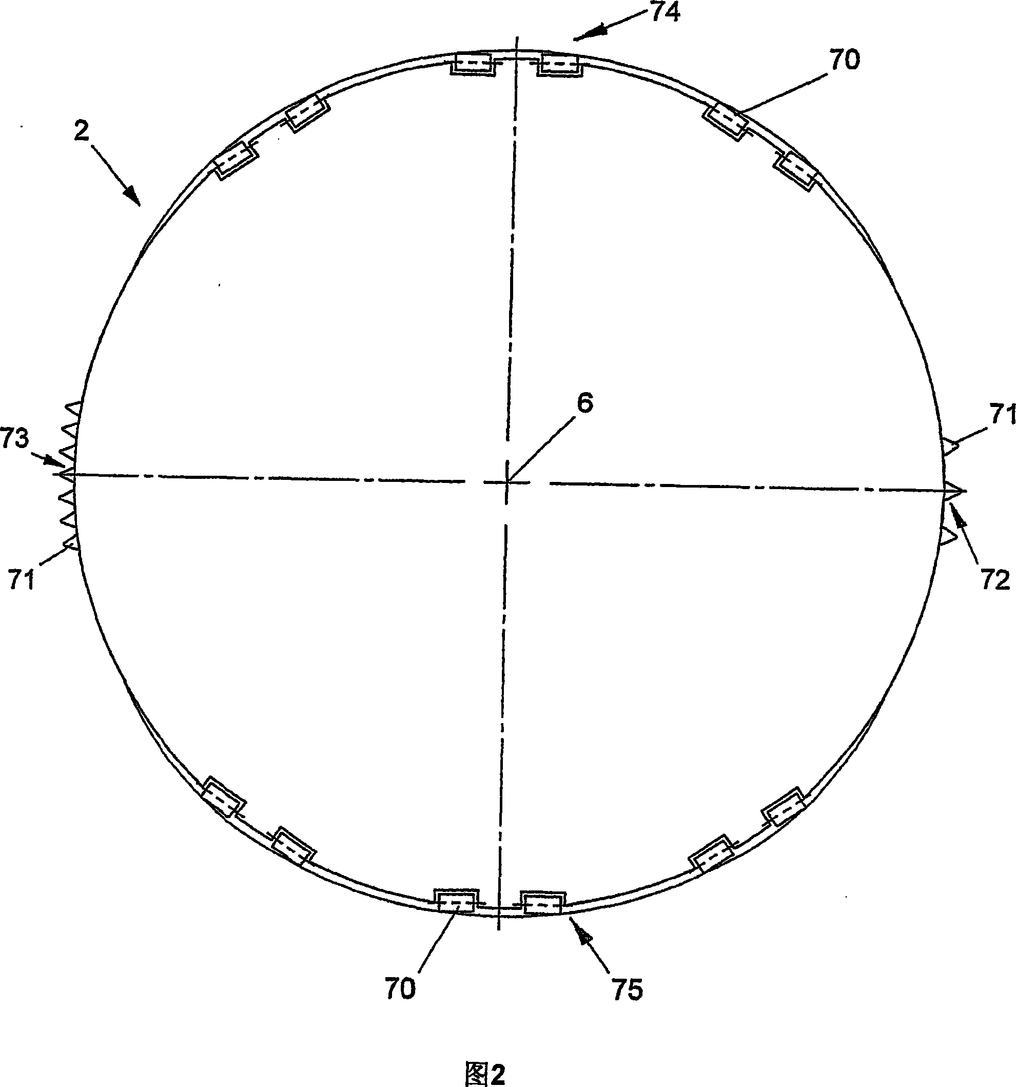 Method and device for winding a ribbon comprising a plurality of threads onto a winding body rotating about a rotation axis