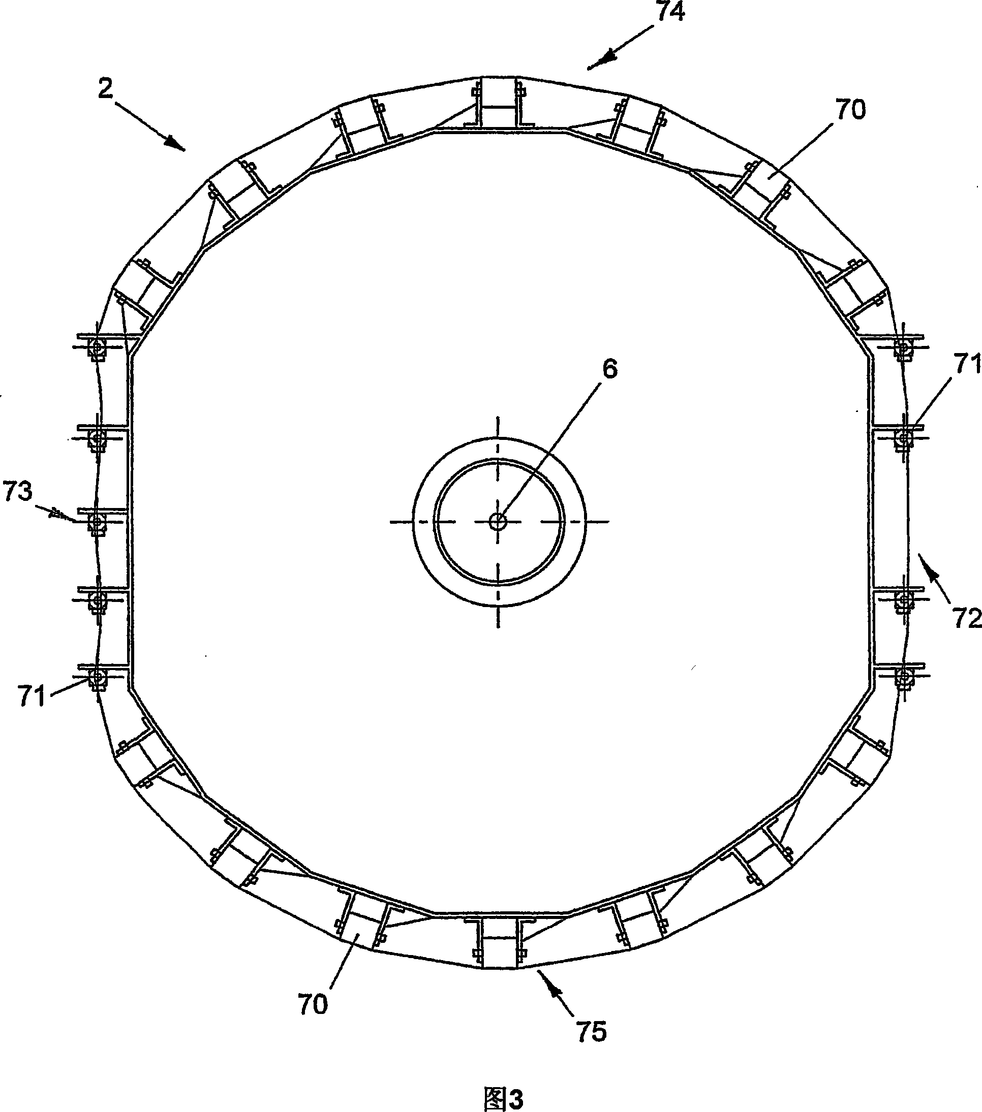 Method and device for winding a ribbon comprising a plurality of threads onto a winding body rotating about a rotation axis