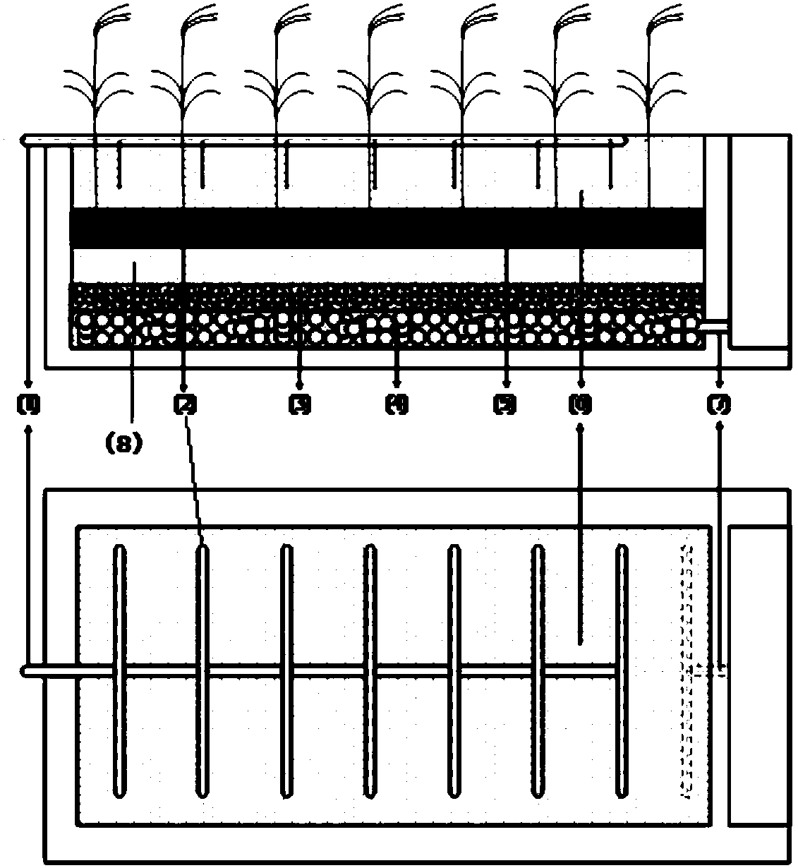 Artificial wetland capable of strengthening treatment effect of salt-containing wastewater by utilizing intertidal zone bottom mud and application