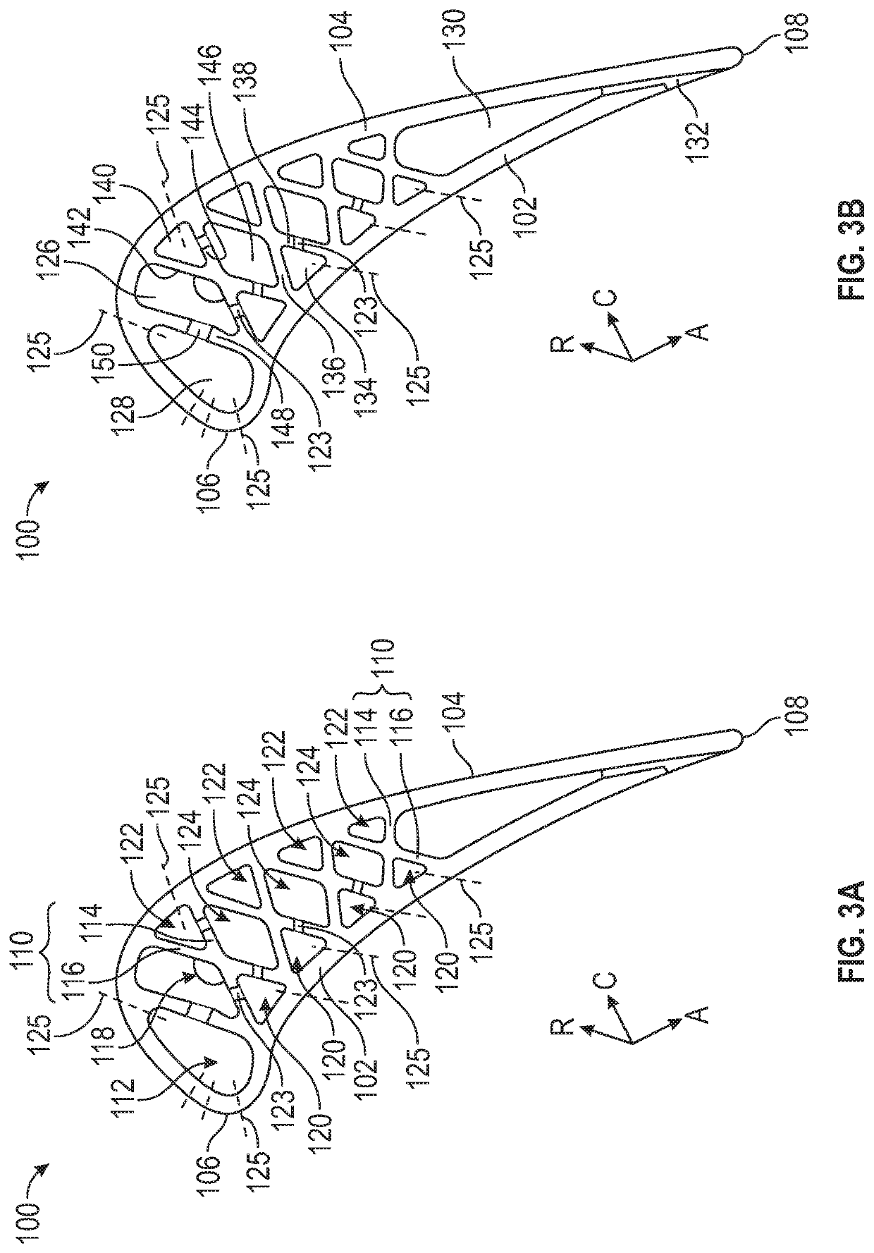 Cooling schemes for airfoils for gas turbine engines