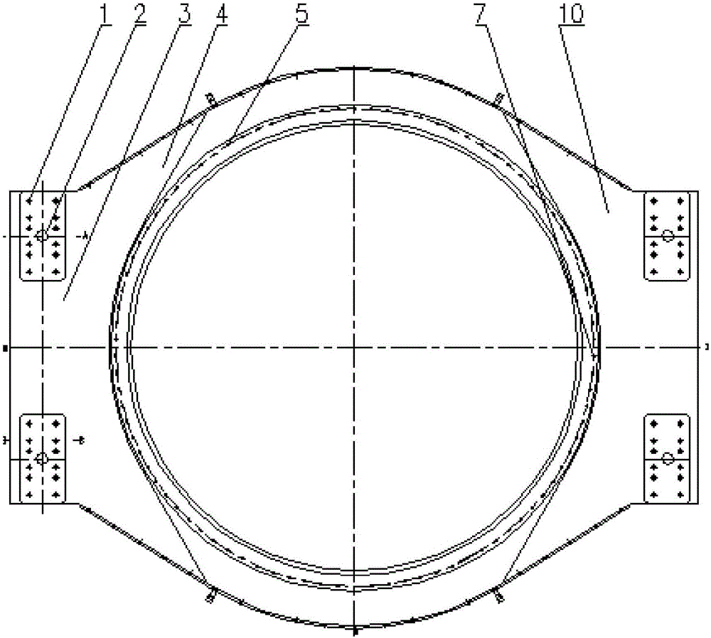 Planar annular heavy load force bearing device for liquid rocket power system test