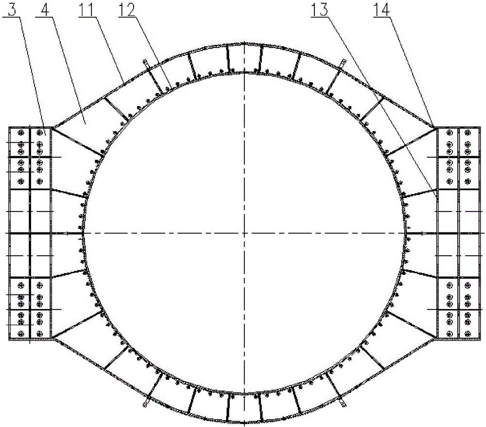 Planar annular heavy load force bearing device for liquid rocket power system test