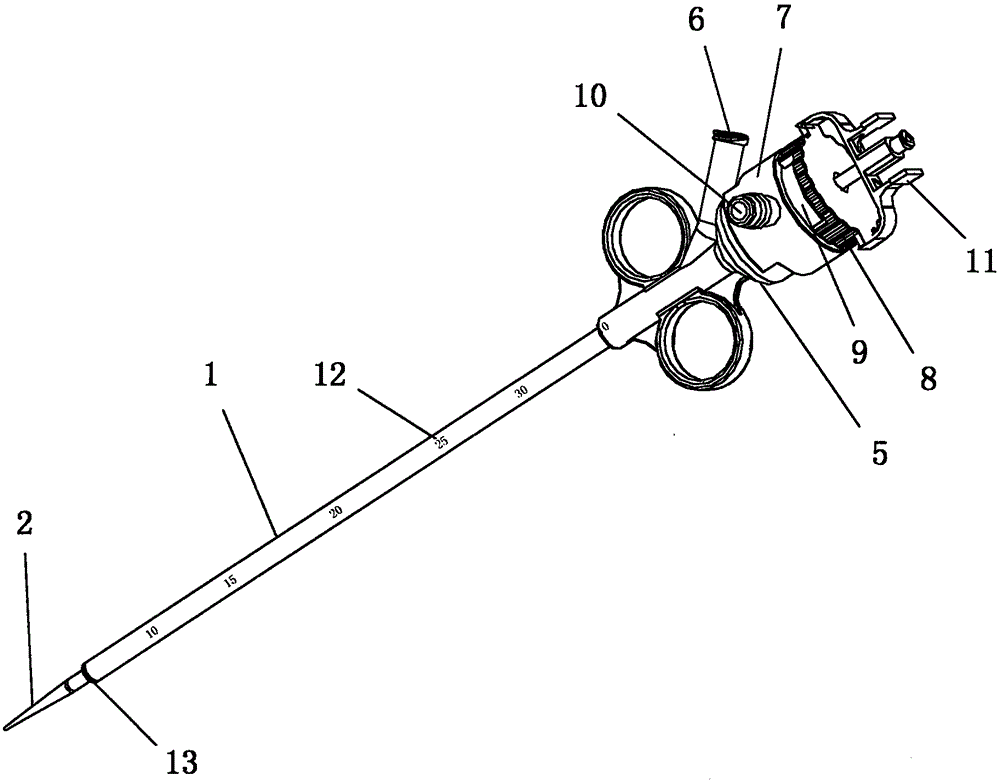 Visible ureterorenoscope negative-pressure stone-removing pressure-measuring expanding sheath assembly with marks