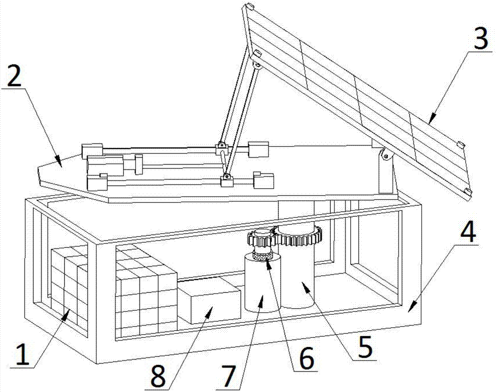 Solar energy tracking displacement platform used for sewage processing, and manufacturing method and application of solar energy tracking displacement platform