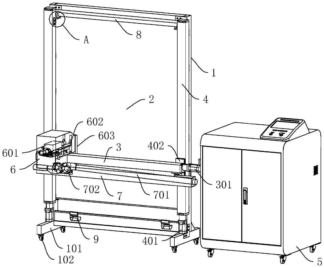 Vertical paper product deacidification device and paper product deacidification machine