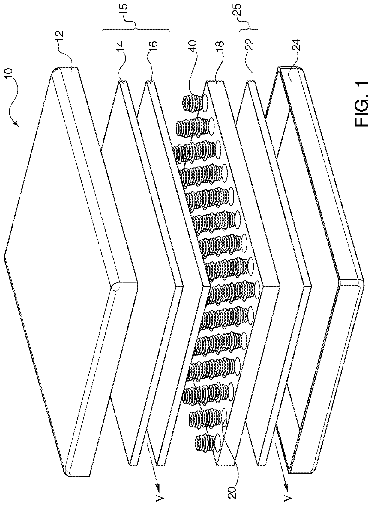 Mattress construction with self inflated air spring