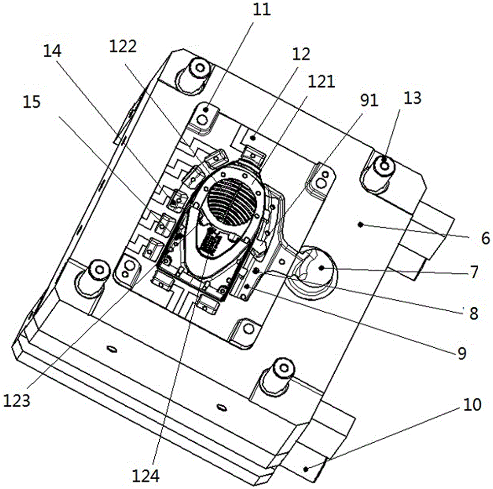 Lid mold structure with grill and diversion control device