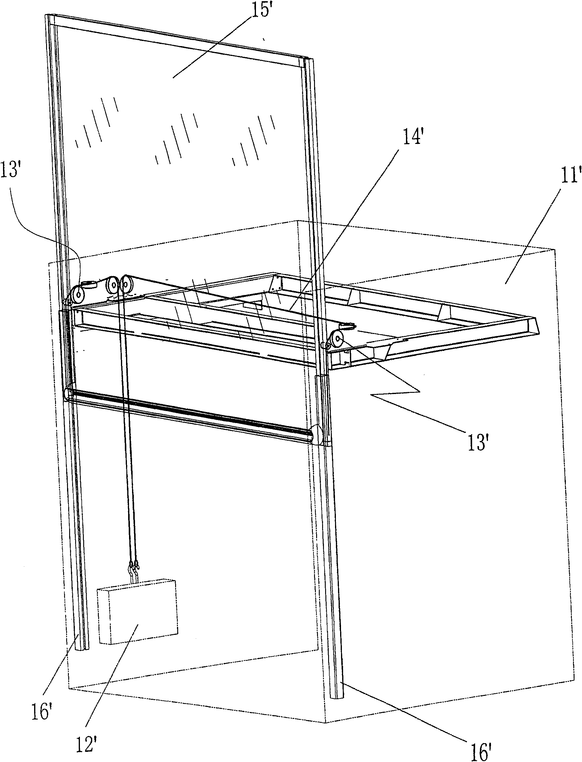 Interlock double-damper mechanism for smoke discharging cabinet