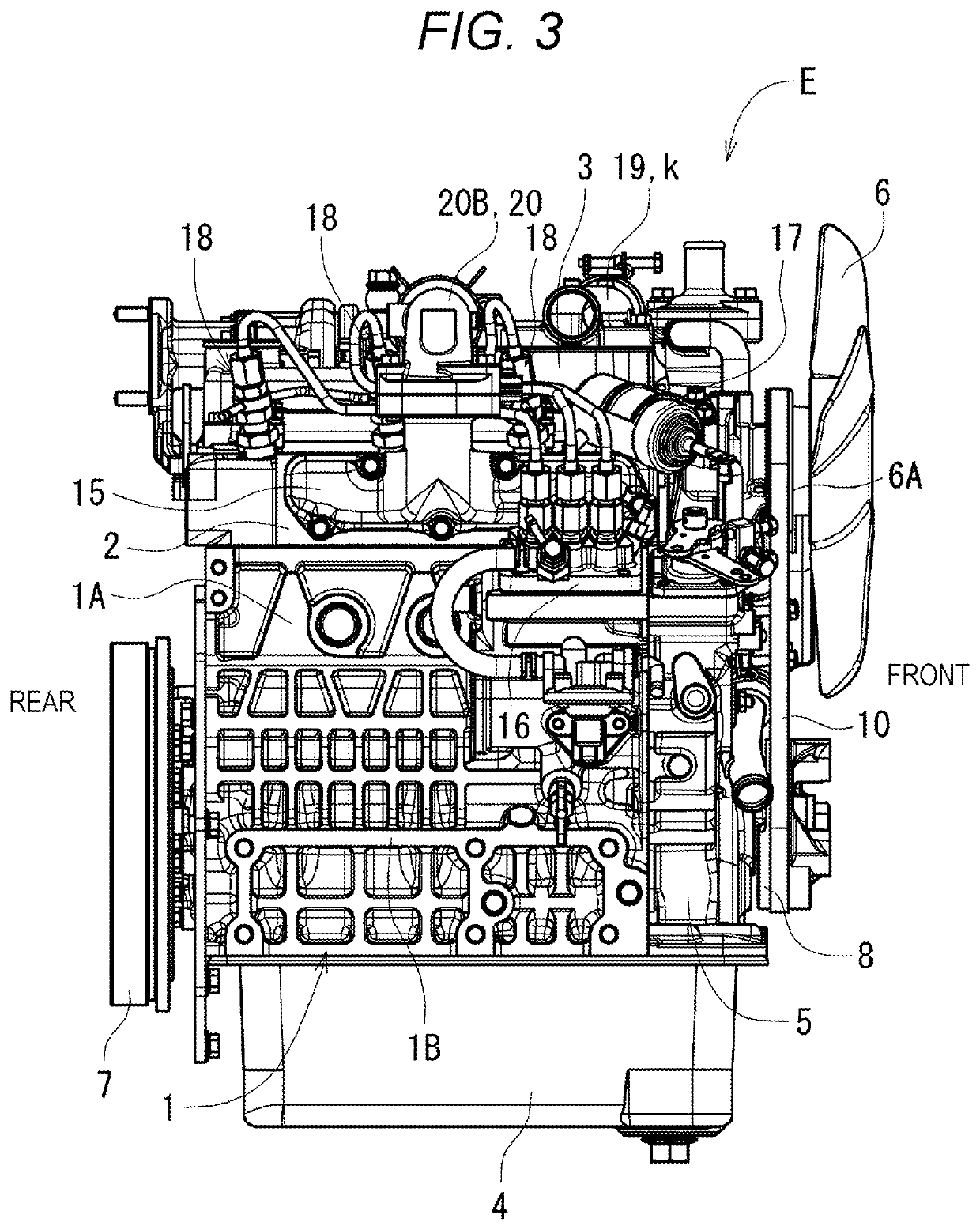 Engine that includes blow-by-gas returning system